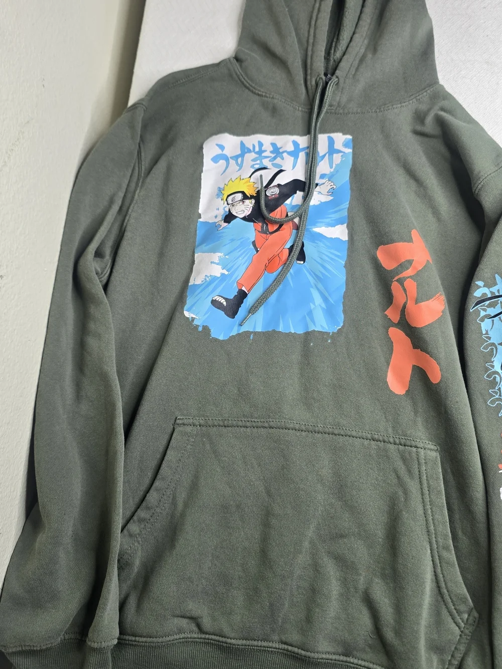 Naruto Shippuden Olive Green Hoodie & Jogger Sweatpants Set Size Medium Anime